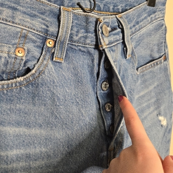 Levi's 501 High Waisted Straight Leg Jeans BIG E - Picture 5 of 12